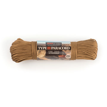 HERCULES 550 Paracord Survival Rope Coyote Type III Parachute Cord for Camping